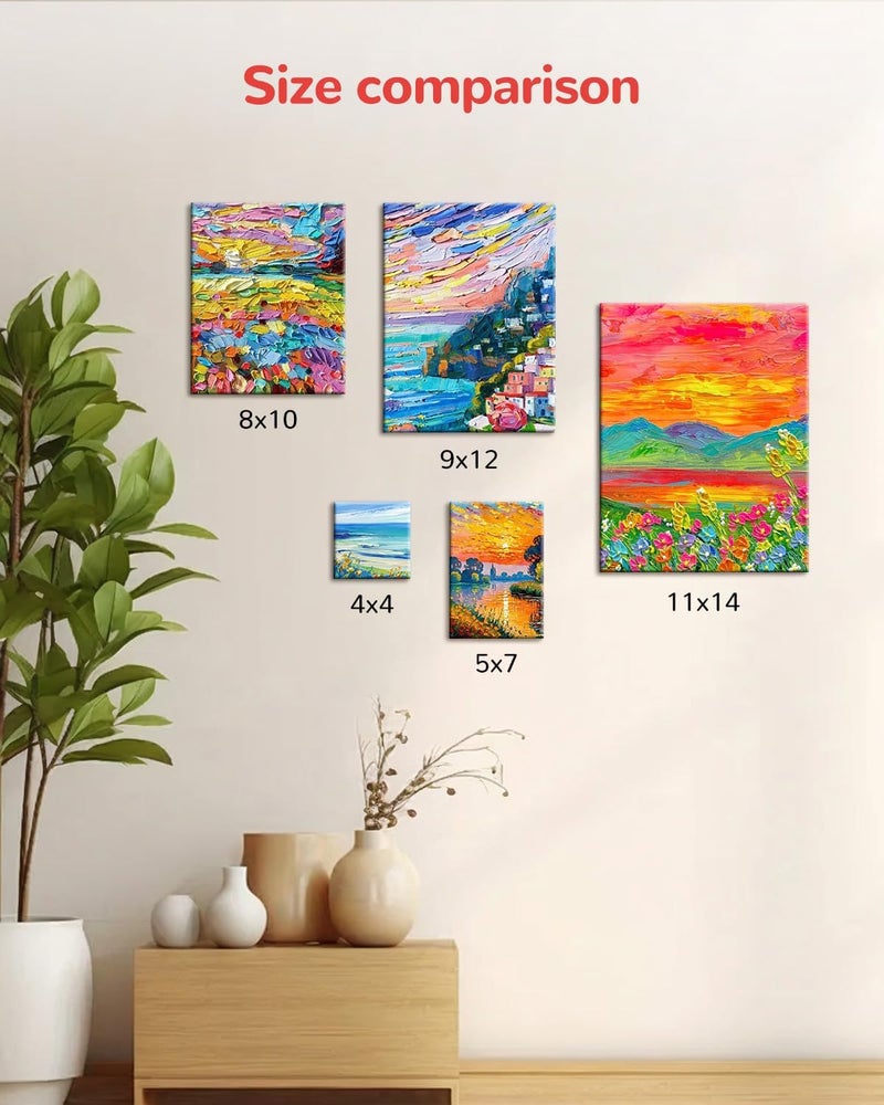 BAKEYBA لوحات قماشية للرسم 72 عبوة، 5x7 بوصة، ألواح بيضاء فارغة 100% قطن، مستلزمات فنية للأكريليك والزيت والألوان المائية والألوان التمبرا - Image 4